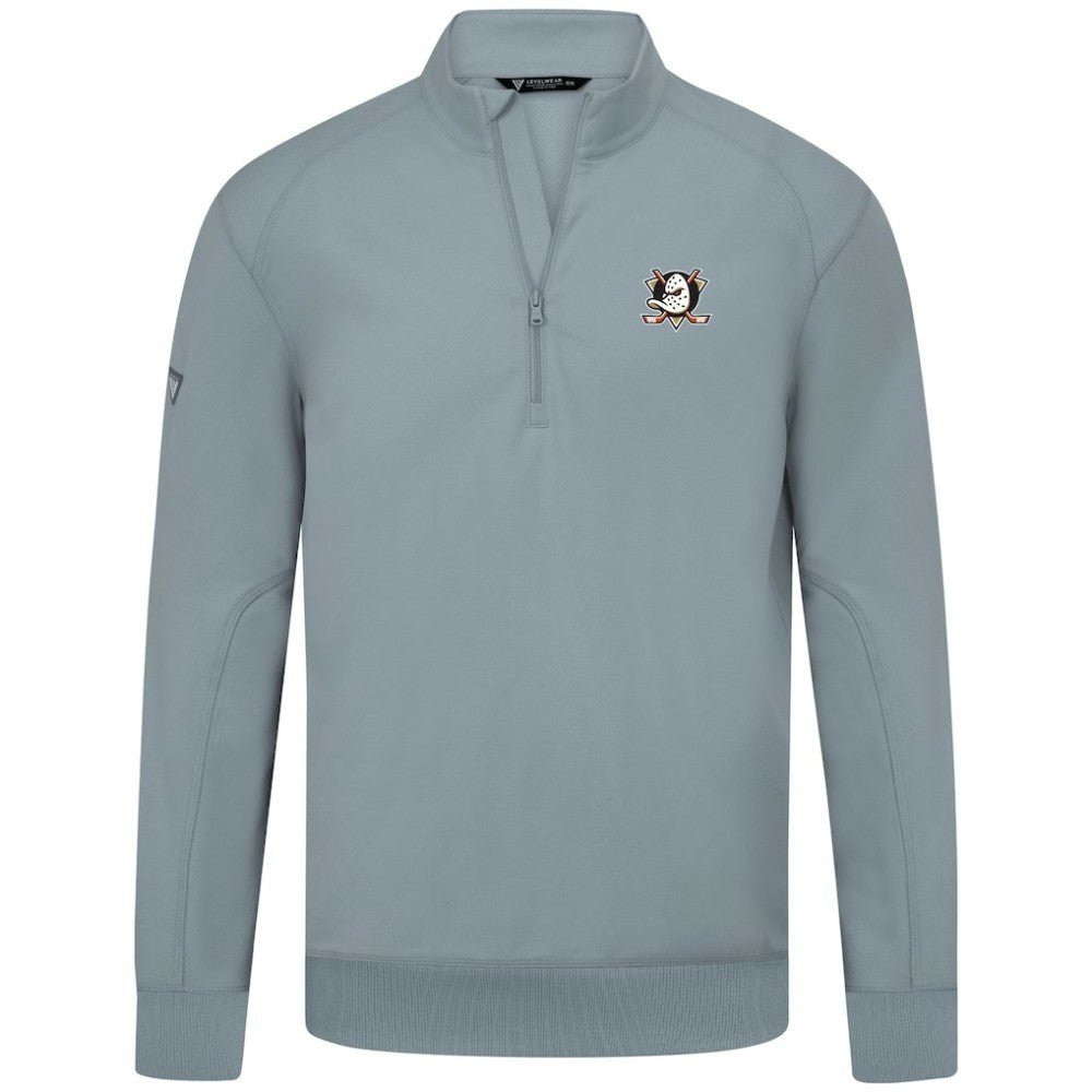 Anaheim Ducks Levelwear Upright Tri-Blend Quarter-Zip Pullover - Gray Pullover