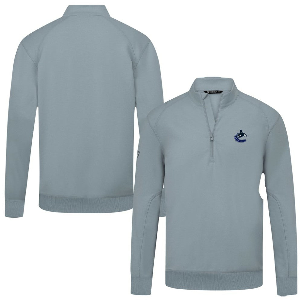 Vancouver Canucks Levelwear Upright Tri-Blend Quarter-Zip Pullover - Gray Pullover