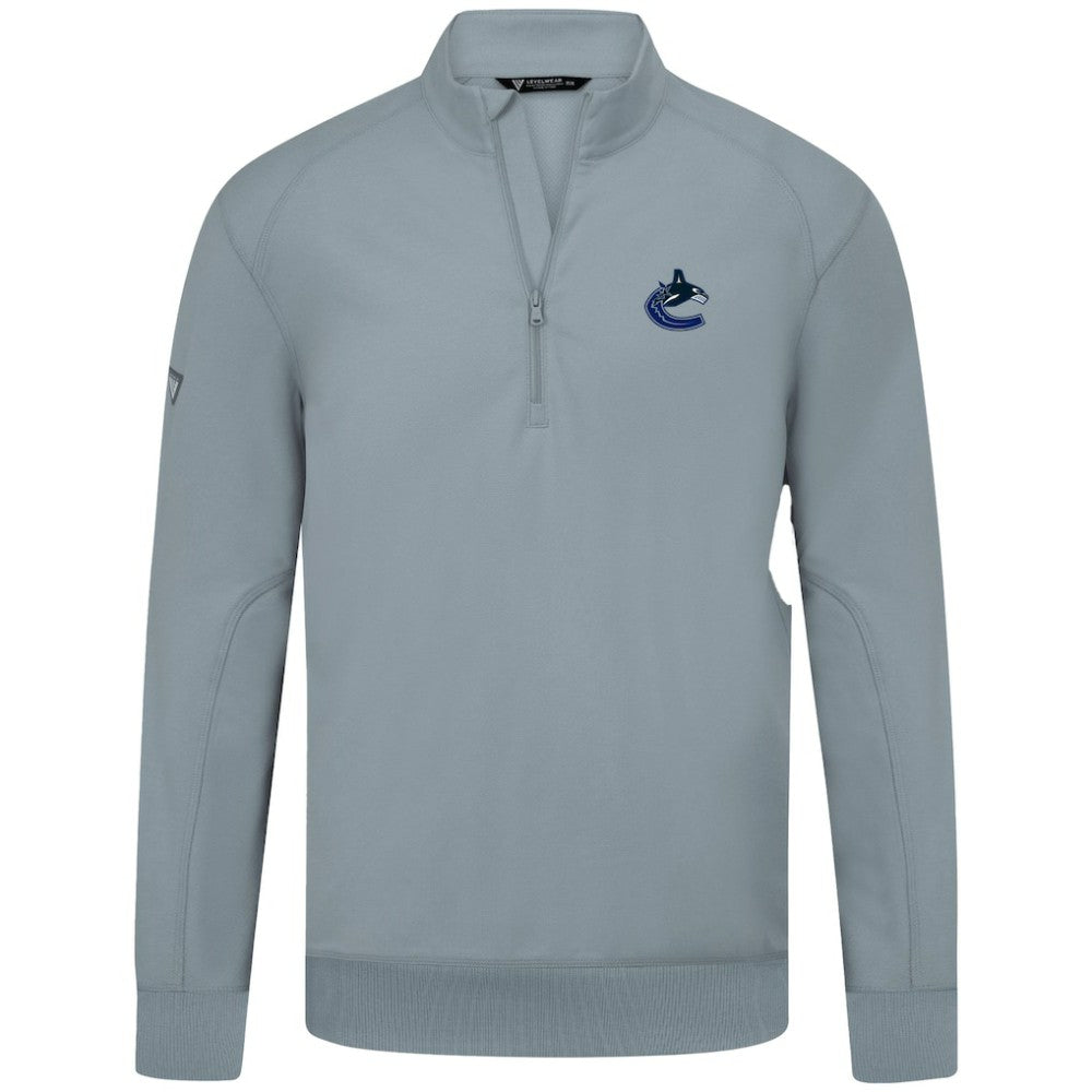 Vancouver Canucks Levelwear Upright Tri-Blend Quarter-Zip Pullover - Gray Pullover
