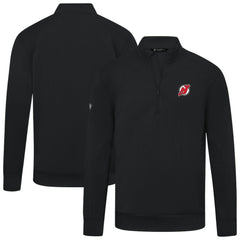 New Jersey Devils Levelwear Upright Tri-Blend Quarter-Zip Pullover - Black Jerseys