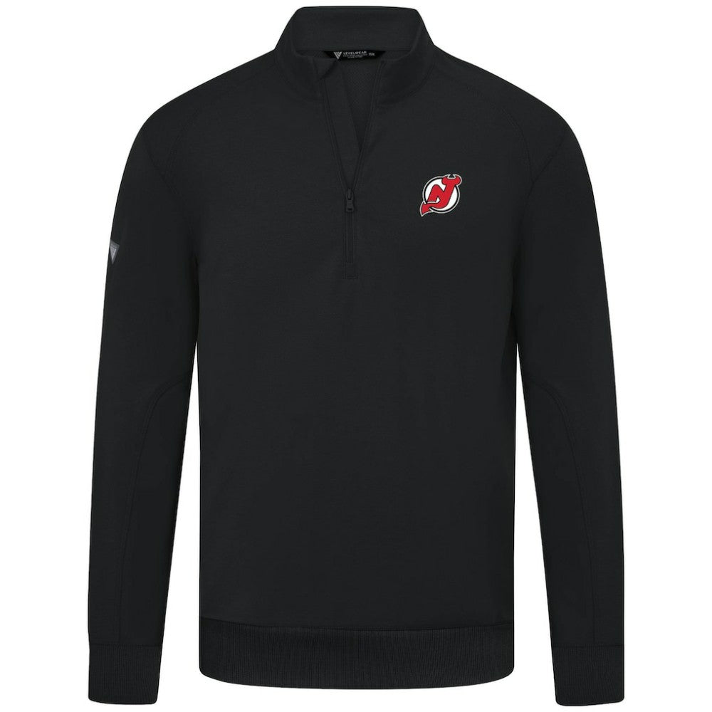 New Jersey Devils Levelwear Upright Tri-Blend Quarter-Zip Pullover - Black Jerseys