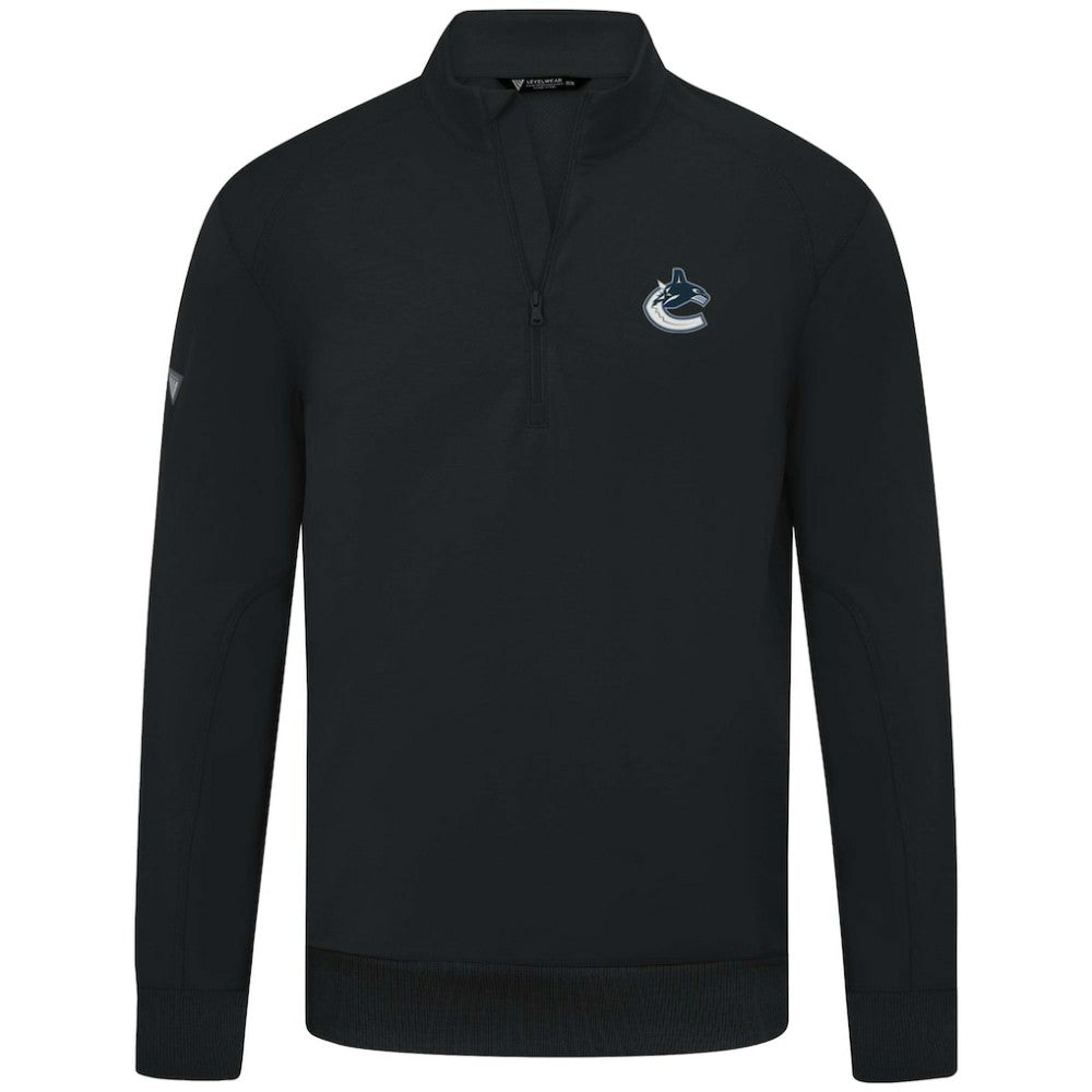 Vancouver Canucks Levelwear Upright Tri-Blend Quarter-Zip Pullover - Black Pullover