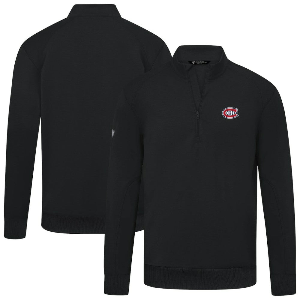 Montreal Canadiens Levelwear Upright Tri-Blend Quarter-Zip Pullover - Black Pullover