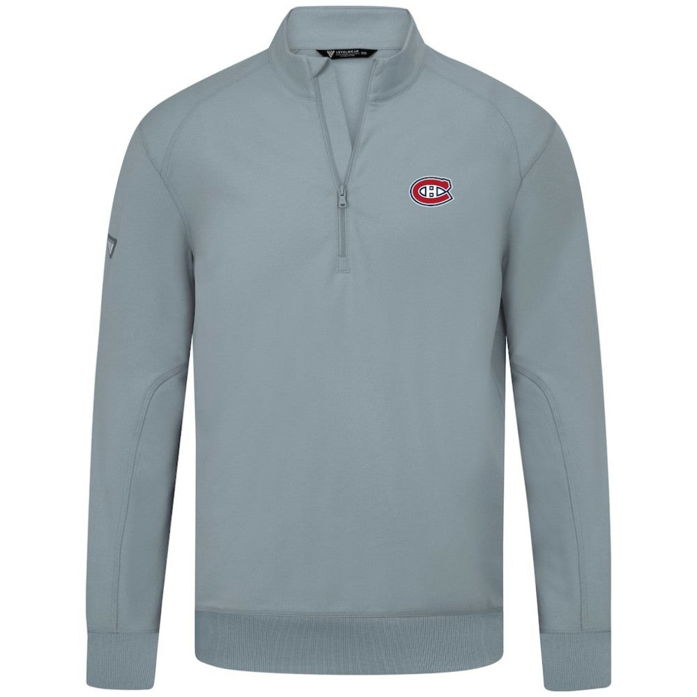Montreal Canadiens Levelwear Upright Tri-Blend Quarter-Zip Pullover - Gray Pullover