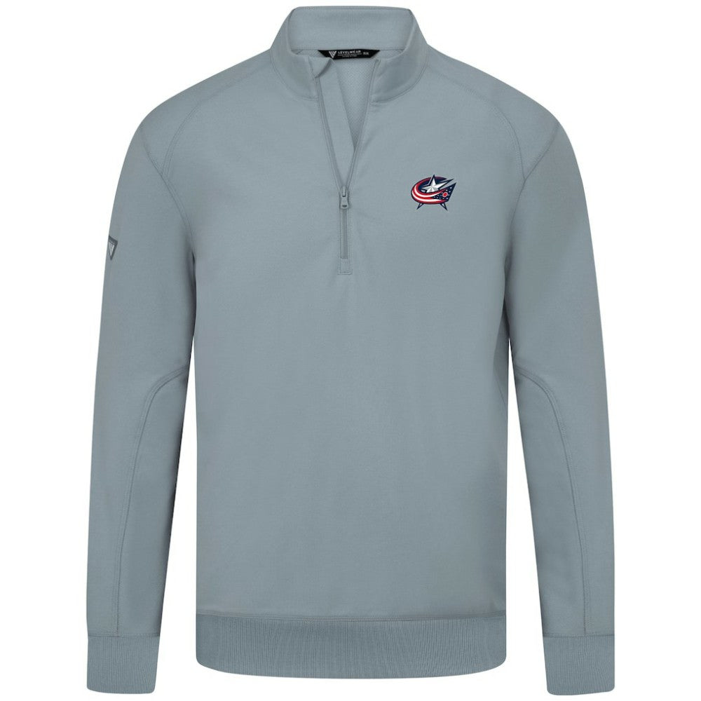 Columbus Blue Jackets Levelwear Upright Tri-Blend Quarter-Zip Pullover - Gray Pullover