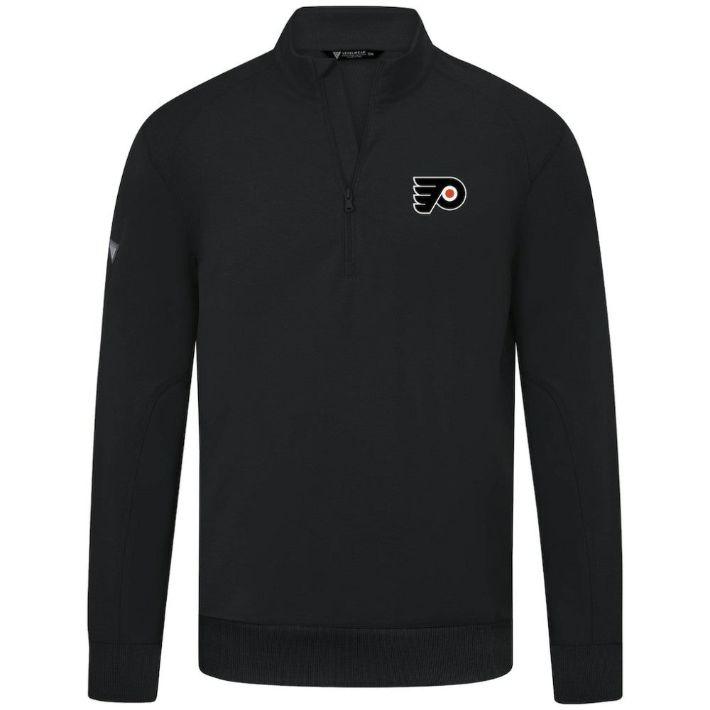 Philadelphia Flyers Levelwear Upright Tri-Blend Quarter-Zip Pullover - Black Pullover