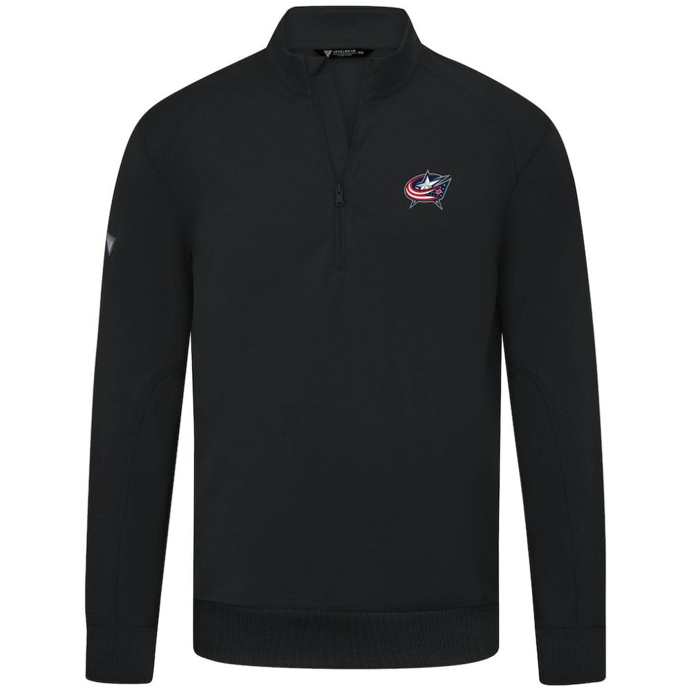 Columbus Blue Jackets Levelwear Upright Tri-Blend Quarter-Zip Pullover - Black Pullover