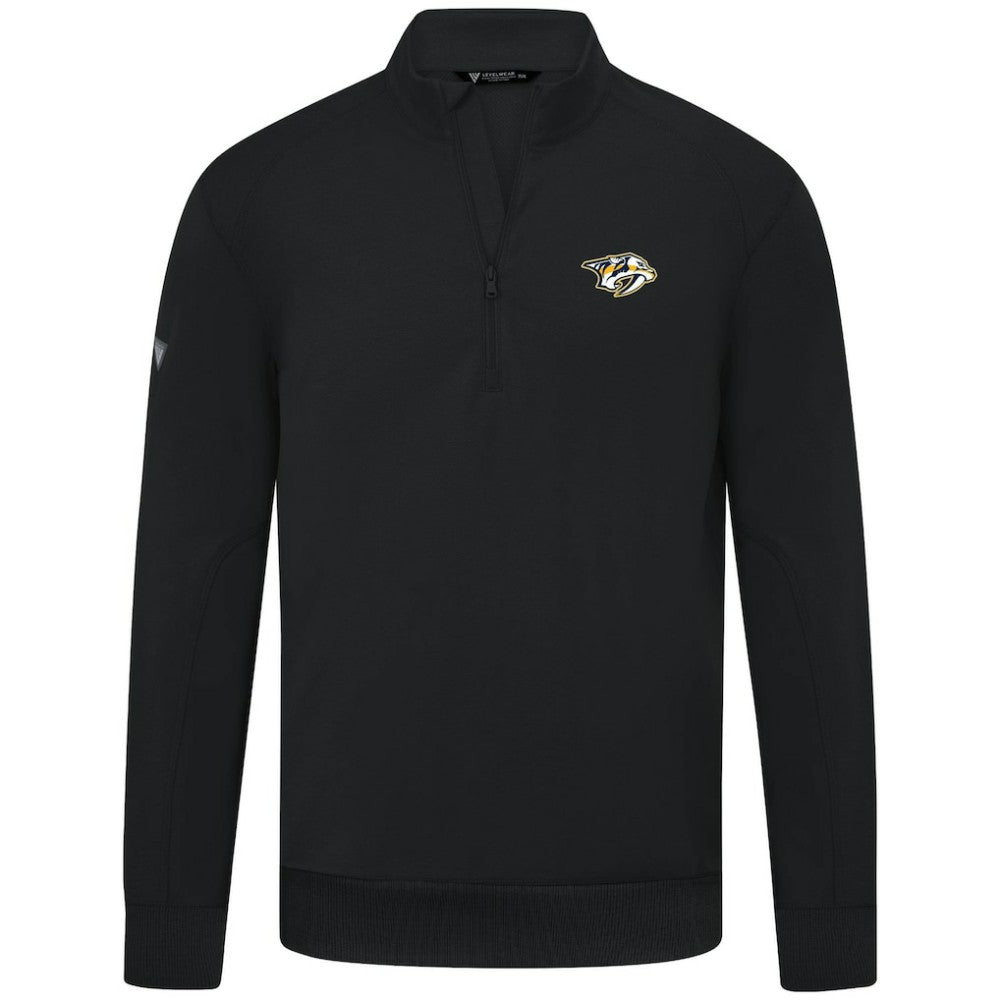 Nashville Predators Levelwear Upright Tri-Blend Quarter-Zip Pullover - Black Pullover