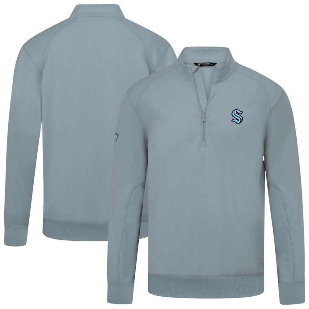 Seattle Kraken Levelwear Upright Tri-Blend Quarter-Zip Pullover - Gray Pullover
