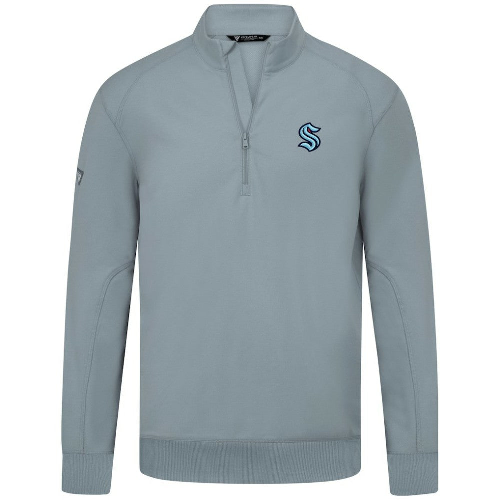 Seattle Kraken Levelwear Upright Tri-Blend Quarter-Zip Pullover - Gray Pullover