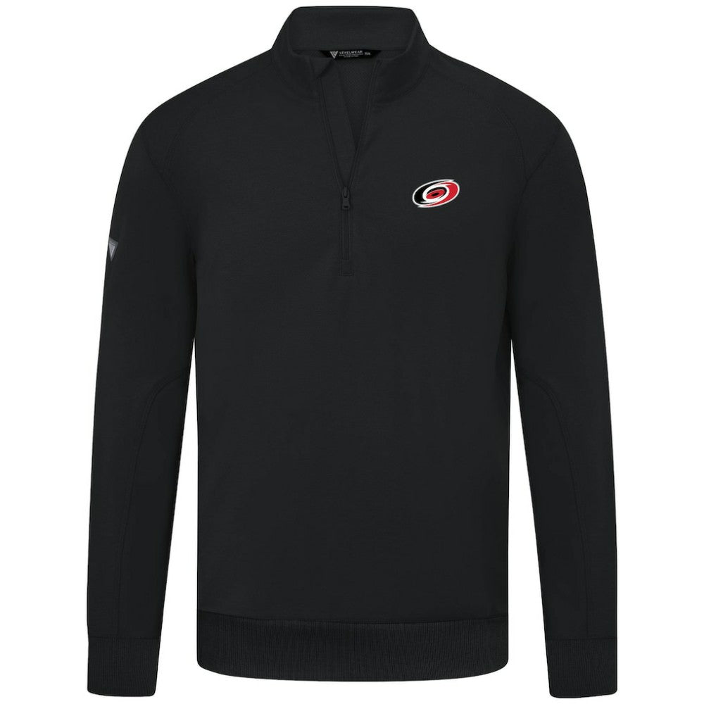 Carolina Hurricanes Levelwear Upright Tri-Blend Quarter-Zip Pullover - Black Pullover