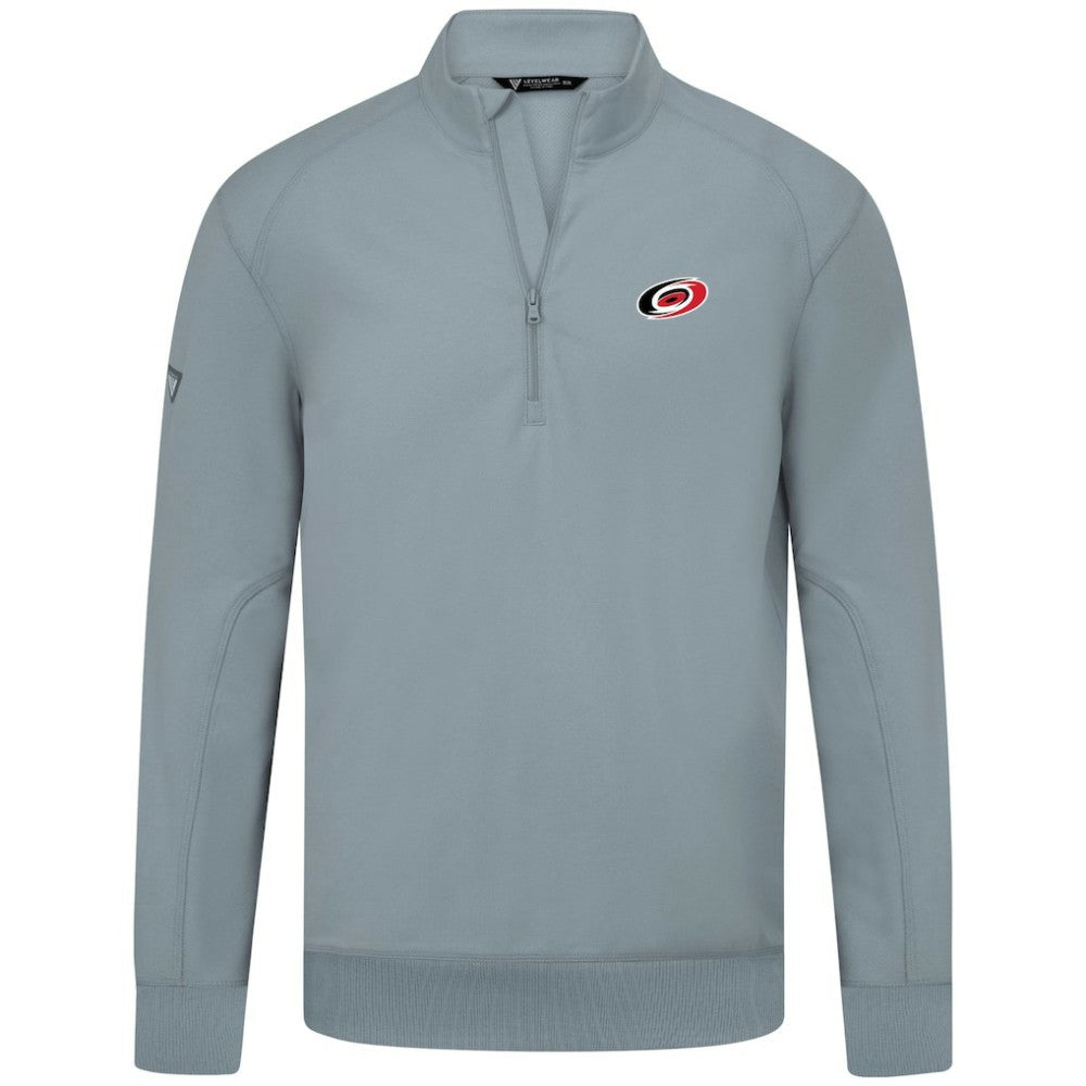 Carolina Hurricanes Levelwear Upright Tri-Blend Quarter-Zip Pullover - Gray Pullover