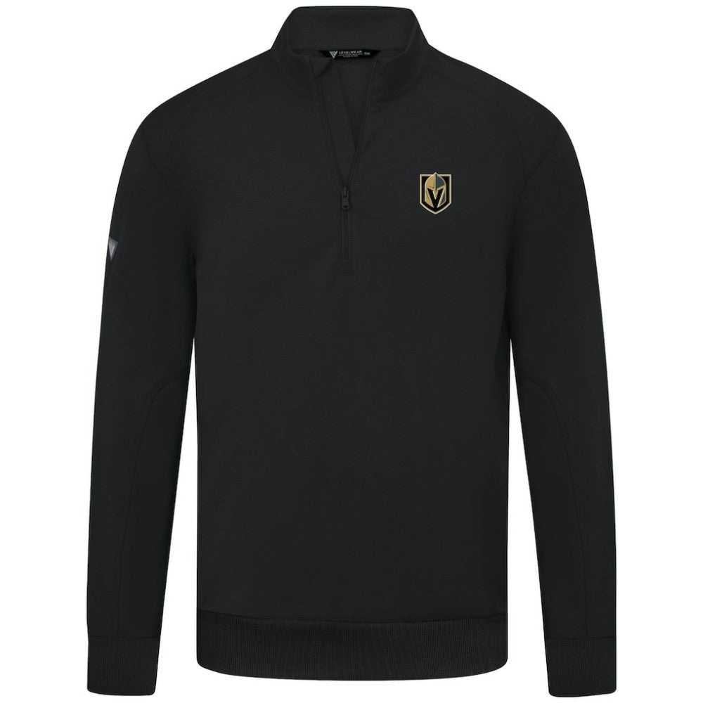 Vegas Golden Knights Levelwear Upright Tri-Blend Quarter-Zip Pullover - Black Pullover