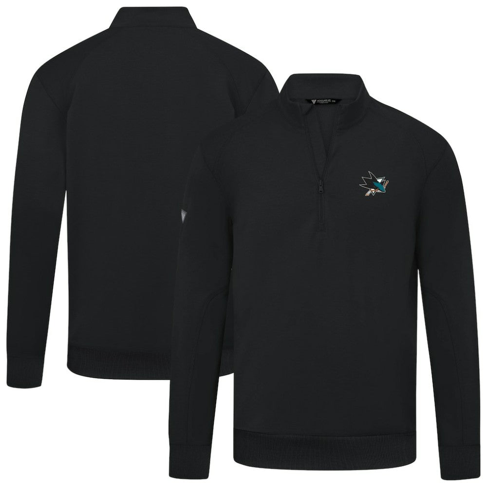 San Jose Sharks Levelwear Upright Tri-Blend Quarter-Zip Pullover - Black Pullover