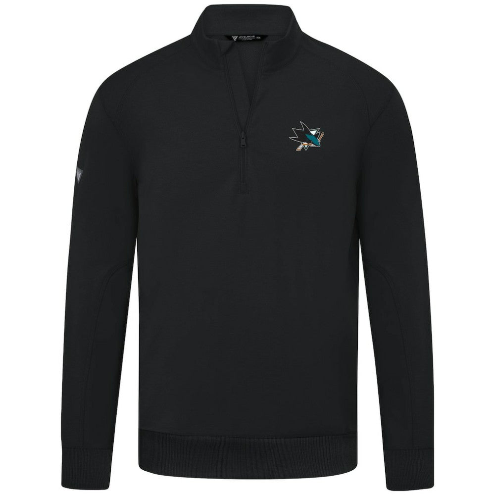 San Jose Sharks Levelwear Upright Tri-Blend Quarter-Zip Pullover - Black Pullover