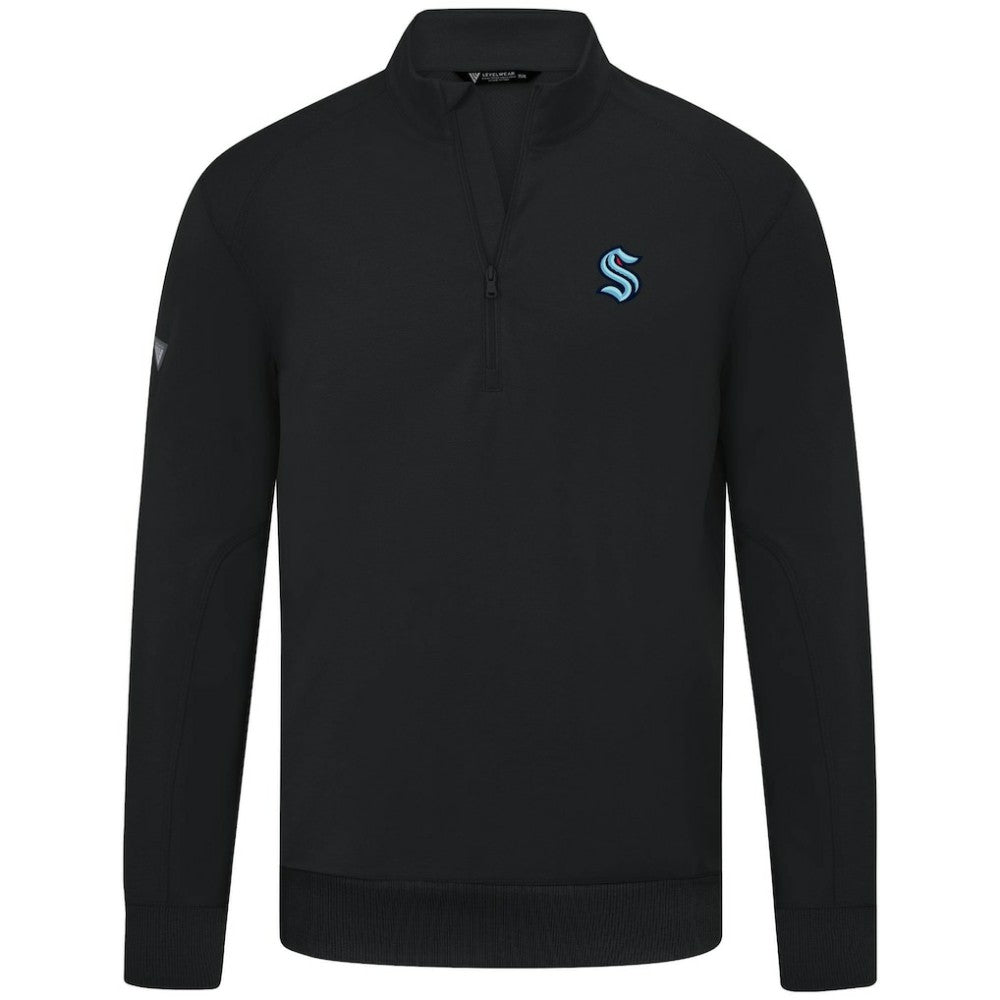 Seattle Kraken Levelwear Upright Tri-Blend Quarter-Zip Pullover - Black Pullover