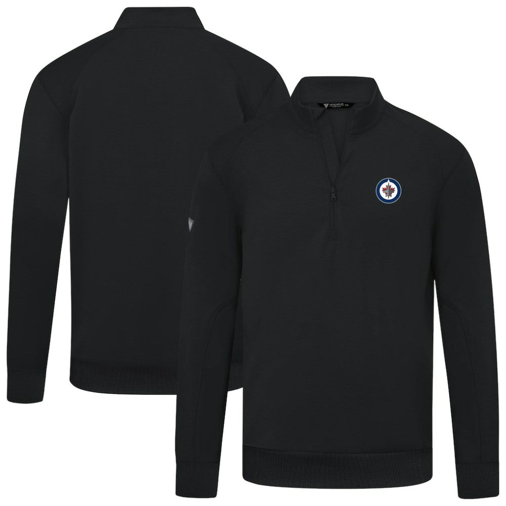 Winnipeg Jets Levelwear Upright Tri-Blend Quarter-Zip Pullover - Black Pullover