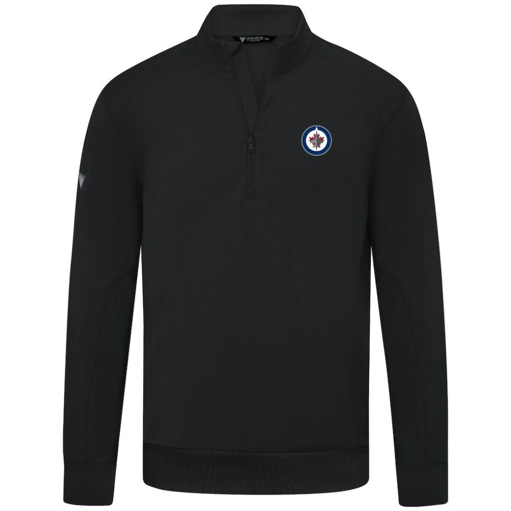 Winnipeg Jets Levelwear Upright Tri-Blend Quarter-Zip Pullover - Black Pullover