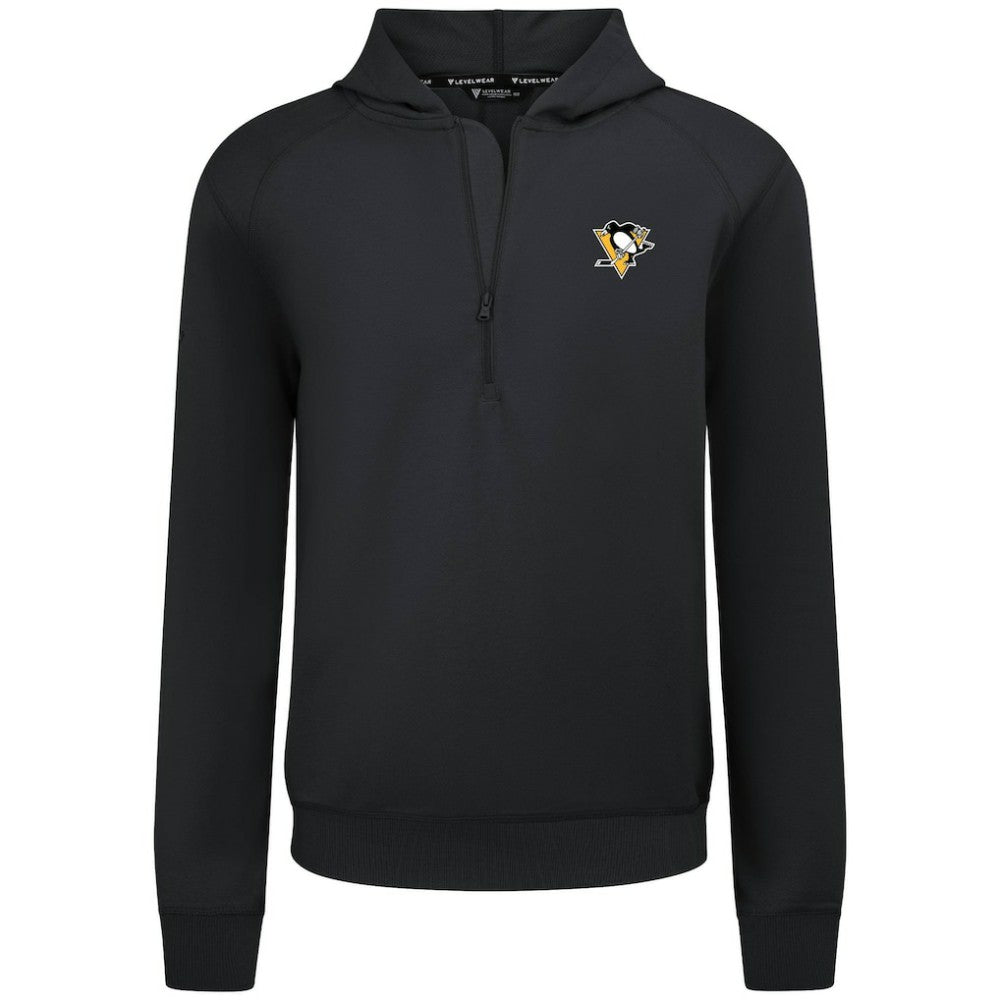 Pittsburgh Penguins Levelwear Technic Quarter-Zip Pullover Hoodie - Black Hoodies