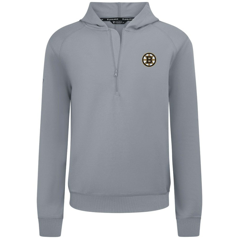 Boston Bruins Levelwear Technic Quarter-Zip Pullover Hoodie - Gray Hoodies