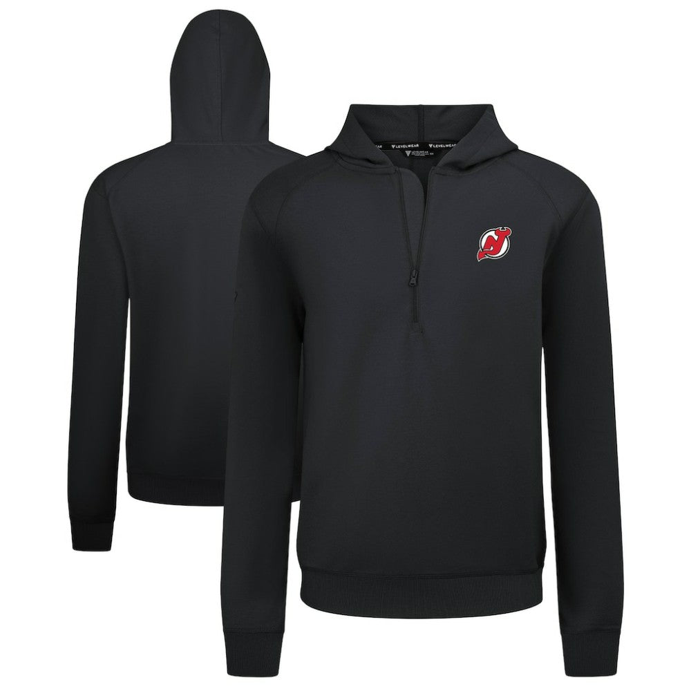 New Jersey Devils Levelwear Technic Quarter-Zip Pullover Hoodie - Black Jerseys