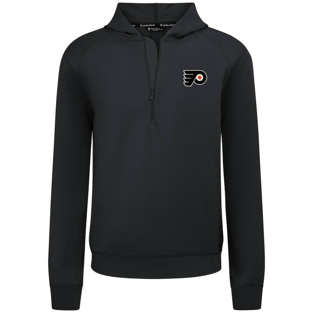 Philadelphia Flyers Levelwear Technic Quarter-Zip Pullover Hoodie - Black Hoodies