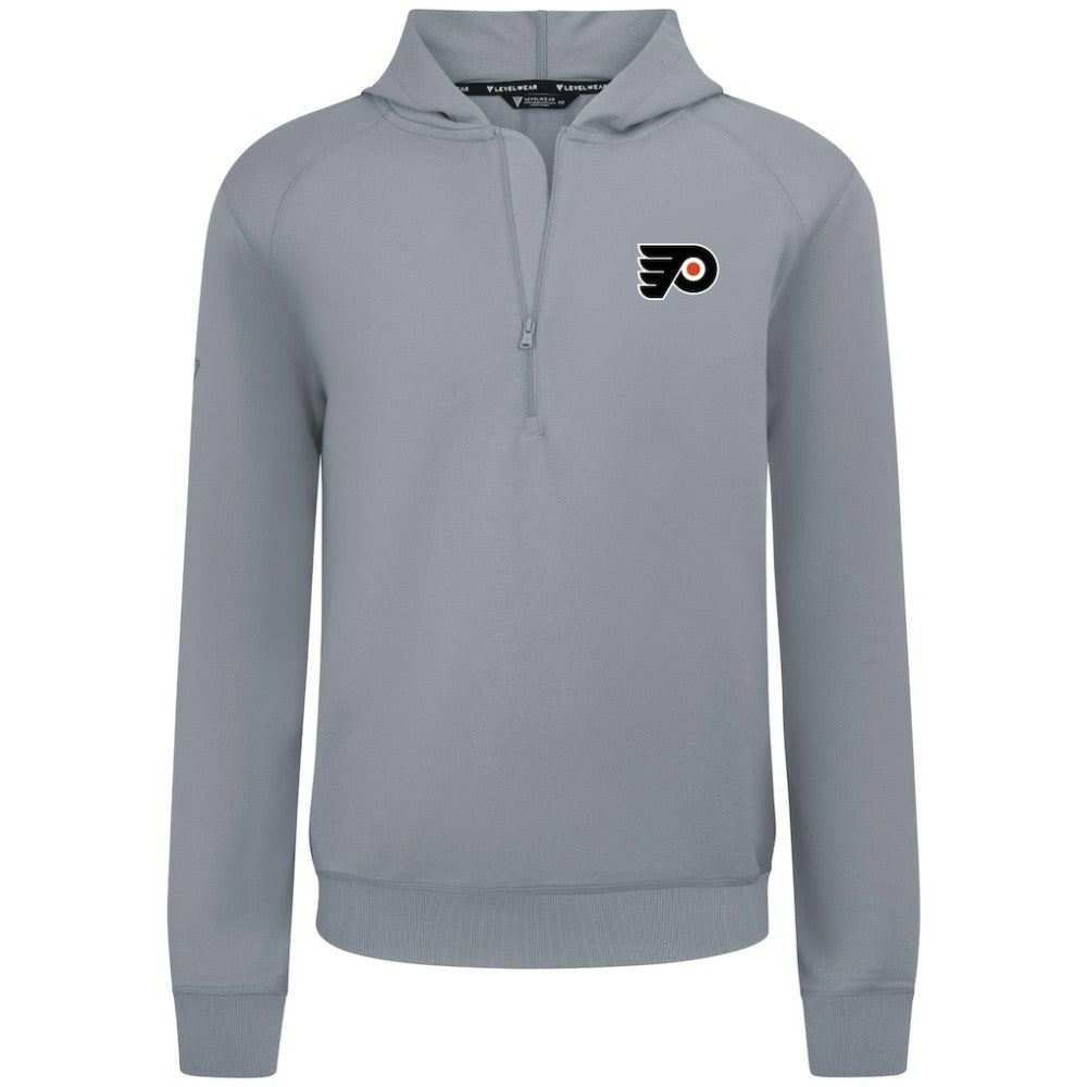 Philadelphia Flyers Levelwear Technic Quarter-Zip Pullover Hoodie - Gray Hoodies