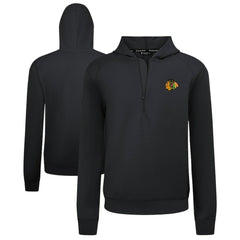 Chicago Blackhawks Levelwear Technic Quarter-Zip Pullover Hoodie - Black Hoodies