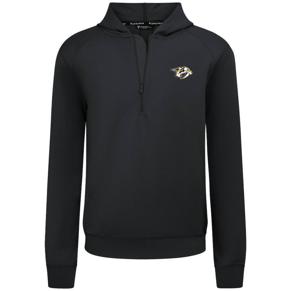 Nashville Predators Levelwear Technic Quarter-Zip Pullover Hoodie - Black Hoodies