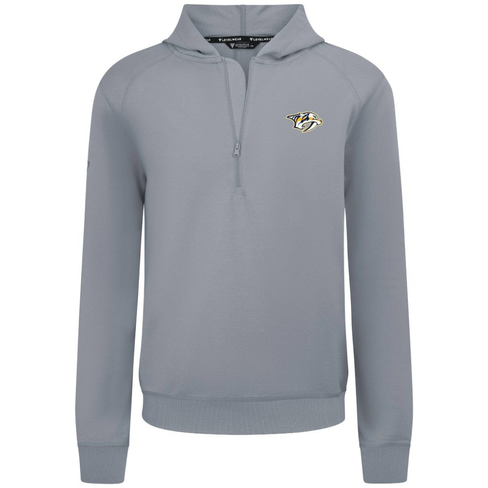 Nashville Predators Levelwear Technic Quarter-Zip Pullover Hoodie - Gray Hoodies