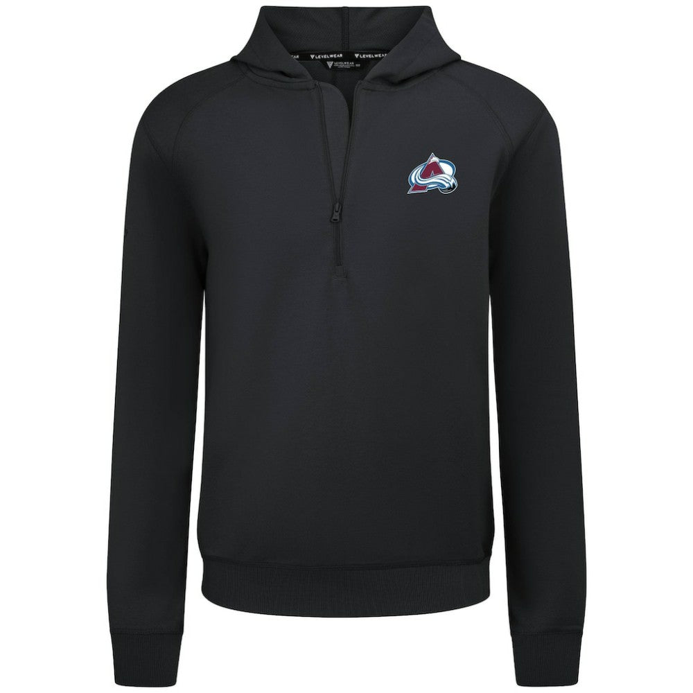 Colorado Avalanche Levelwear Technic Quarter-Zip Pullover Hoodie - Black Hoodies