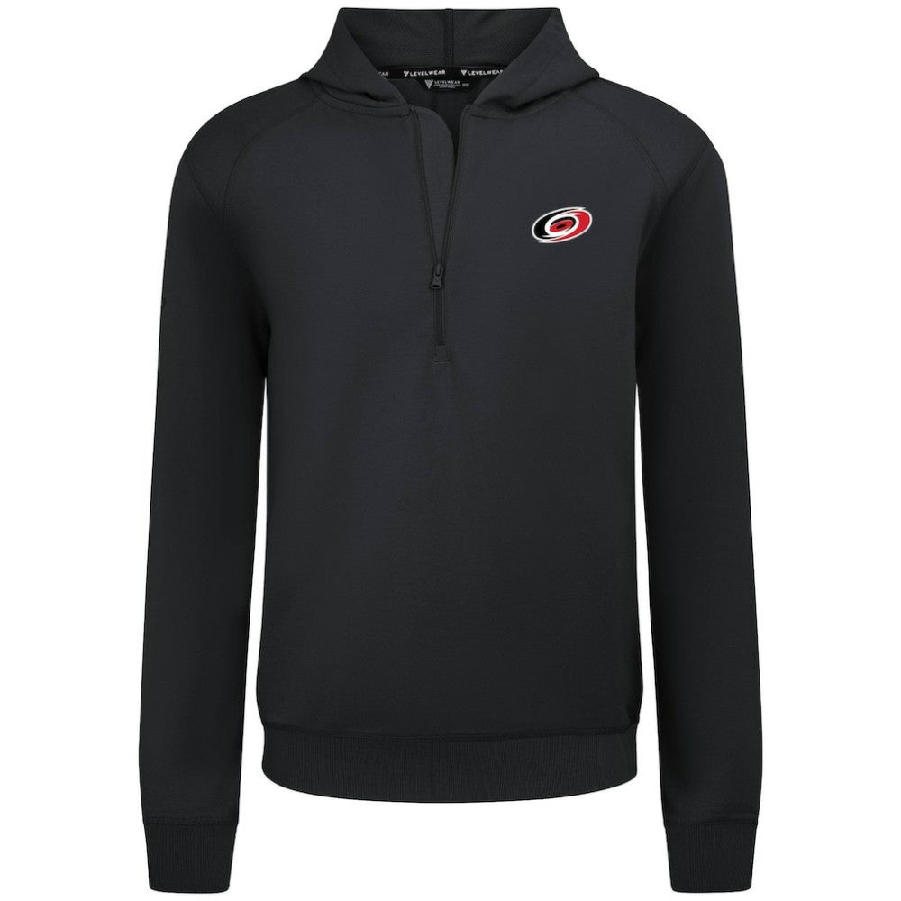 Carolina Hurricanes Levelwear Technic Quarter-Zip Pullover Hoodie - Black Hoodies