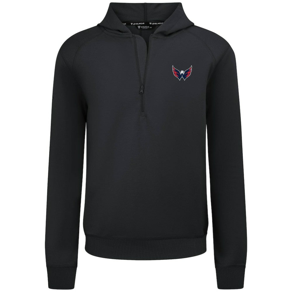 Washington Capitals Levelwear Technic Quarter-Zip Pullover Hoodie - Black Hoodies