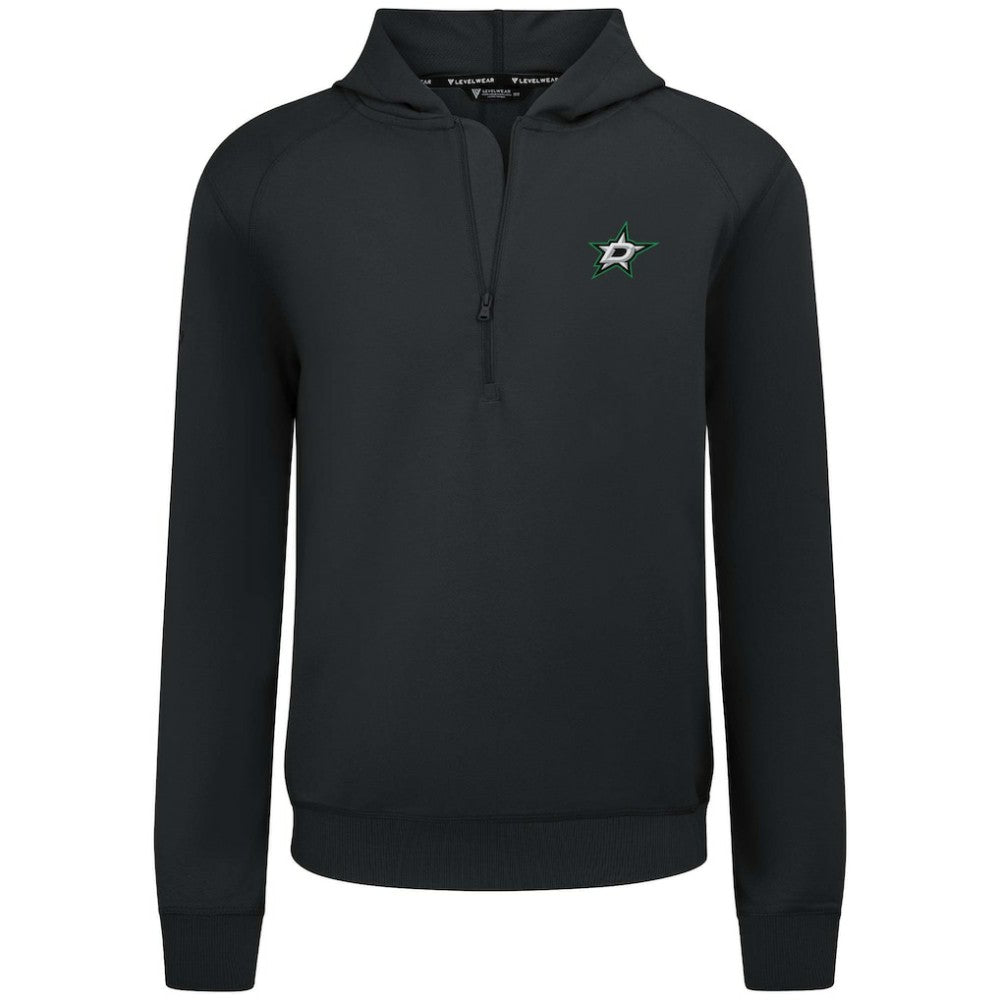 Dallas Stars Levelwear Technic Quarter-Zip Pullover Hoodie - Black Hoodies