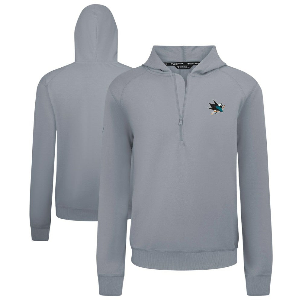 San Jose Sharks Levelwear Technic Quarter-Zip Pullover Hoodie - Gray Hoodies