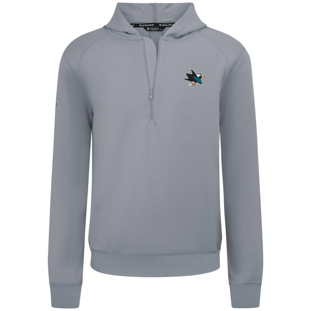 San Jose Sharks Levelwear Technic Quarter-Zip Pullover Hoodie - Gray Hoodies