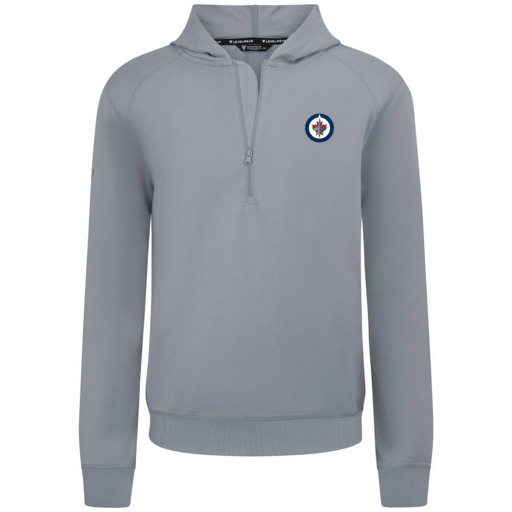 Winnipeg Jets Levelwear Technic Quarter-Zip Pullover Hoodie - Gray Hoodies