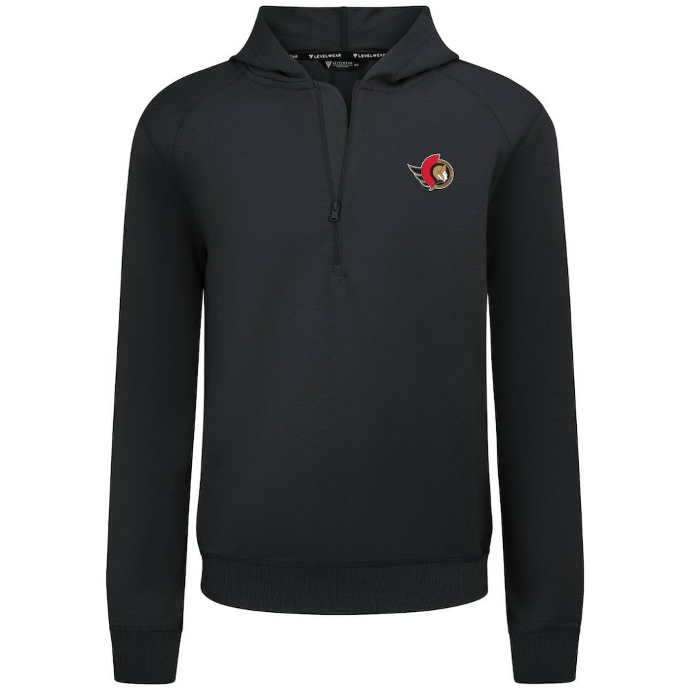 Ottawa Senators Levelwear Technic Quarter-Zip Pullover Hoodie - Black Hoodies
