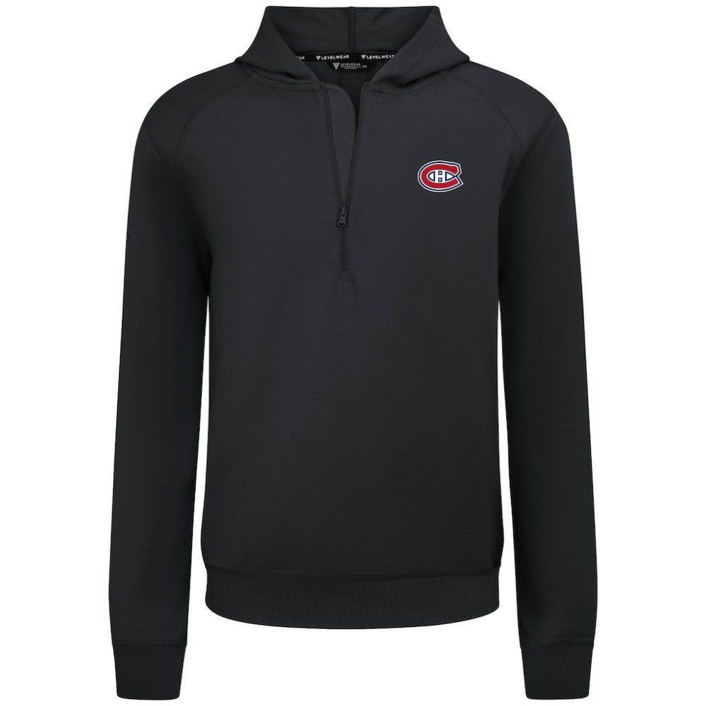 Montreal Canadiens Levelwear Technic Quarter-Zip Pullover Hoodie - Black Hoodies