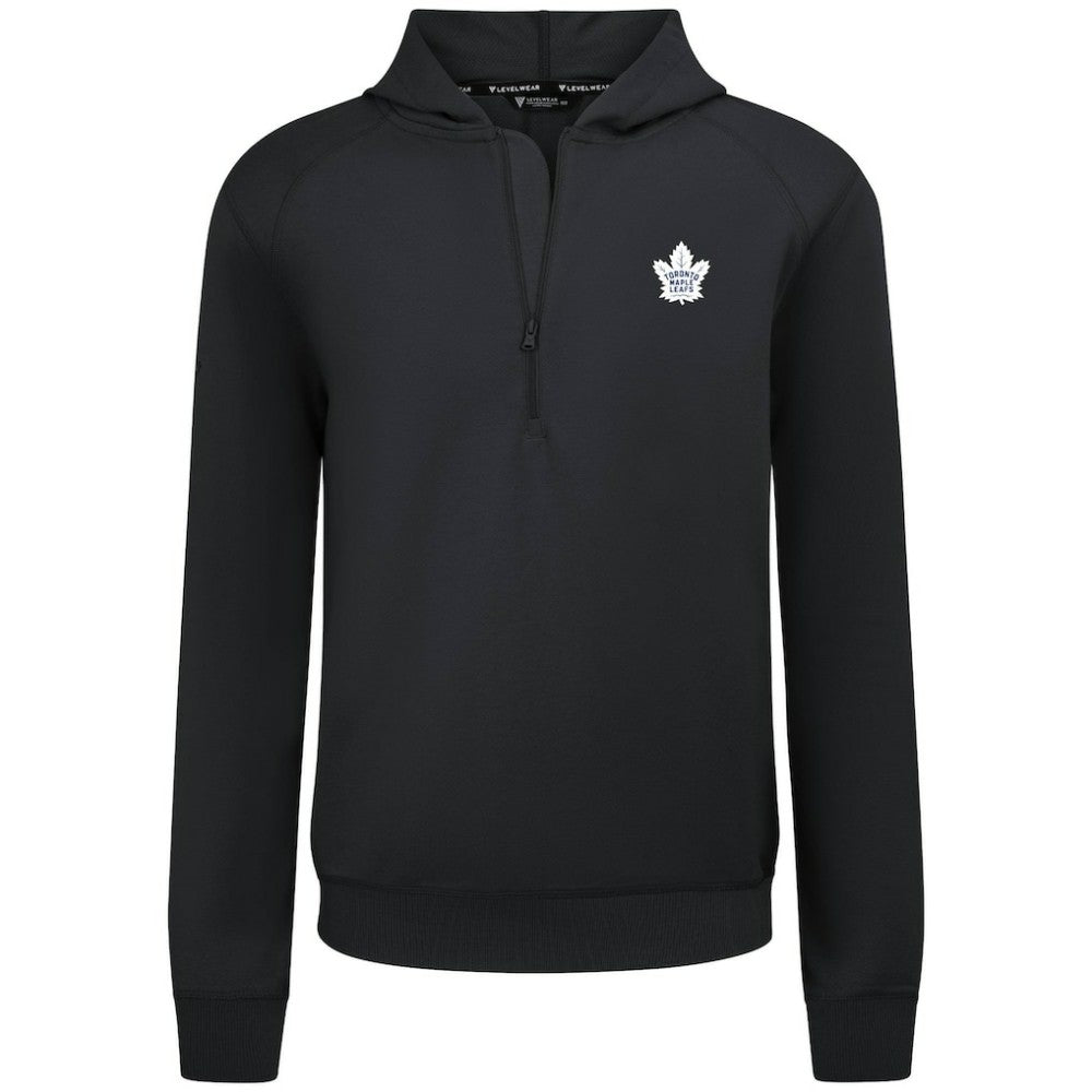 Toronto Maple Leafs Levelwear Technic Quarter-Zip Pullover Hoodie - Black Hoodies