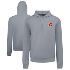 Calgary Flames Levelwear Technic Quarter-Zip Pullover Hoodie - Gray Hoodies