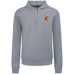 Calgary Flames Levelwear Technic Quarter-Zip Pullover Hoodie - Gray Hoodies