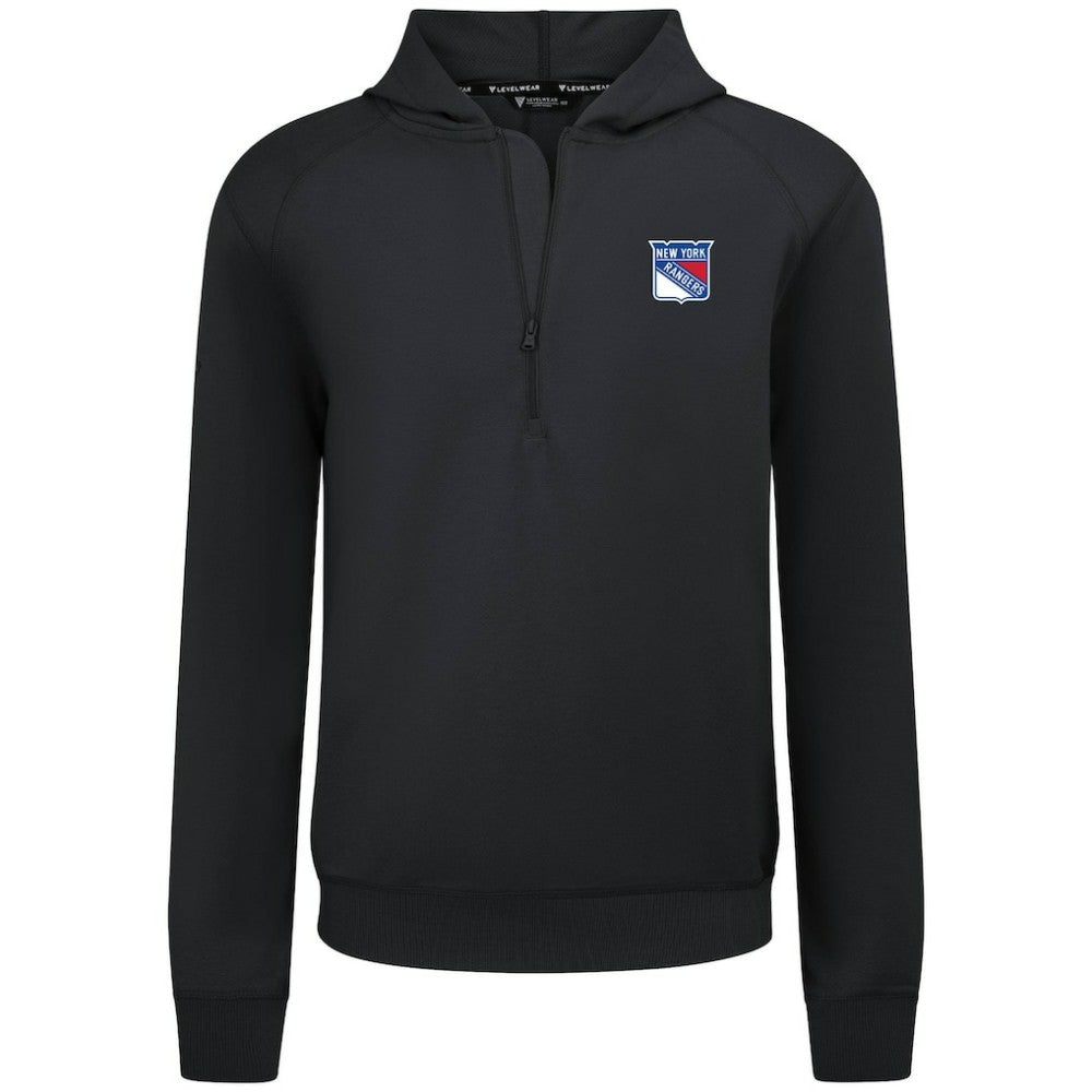 New York Rangers Levelwear Technic Quarter-Zip Pullover Hoodie - Black Hoodies