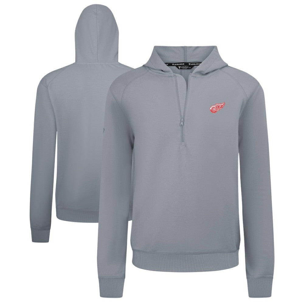 Detroit Red Wings Levelwear Technic Quarter-Zip Pullover Hoodie - Gray Hoodies