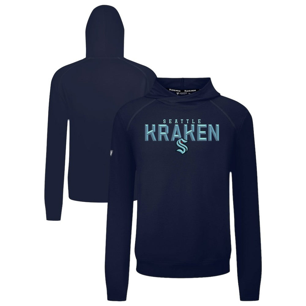 Seattle Kraken Levelwear Mandate Carve Tri-Blend Pullover Hoodie - Deep Sea Blue Hoodies