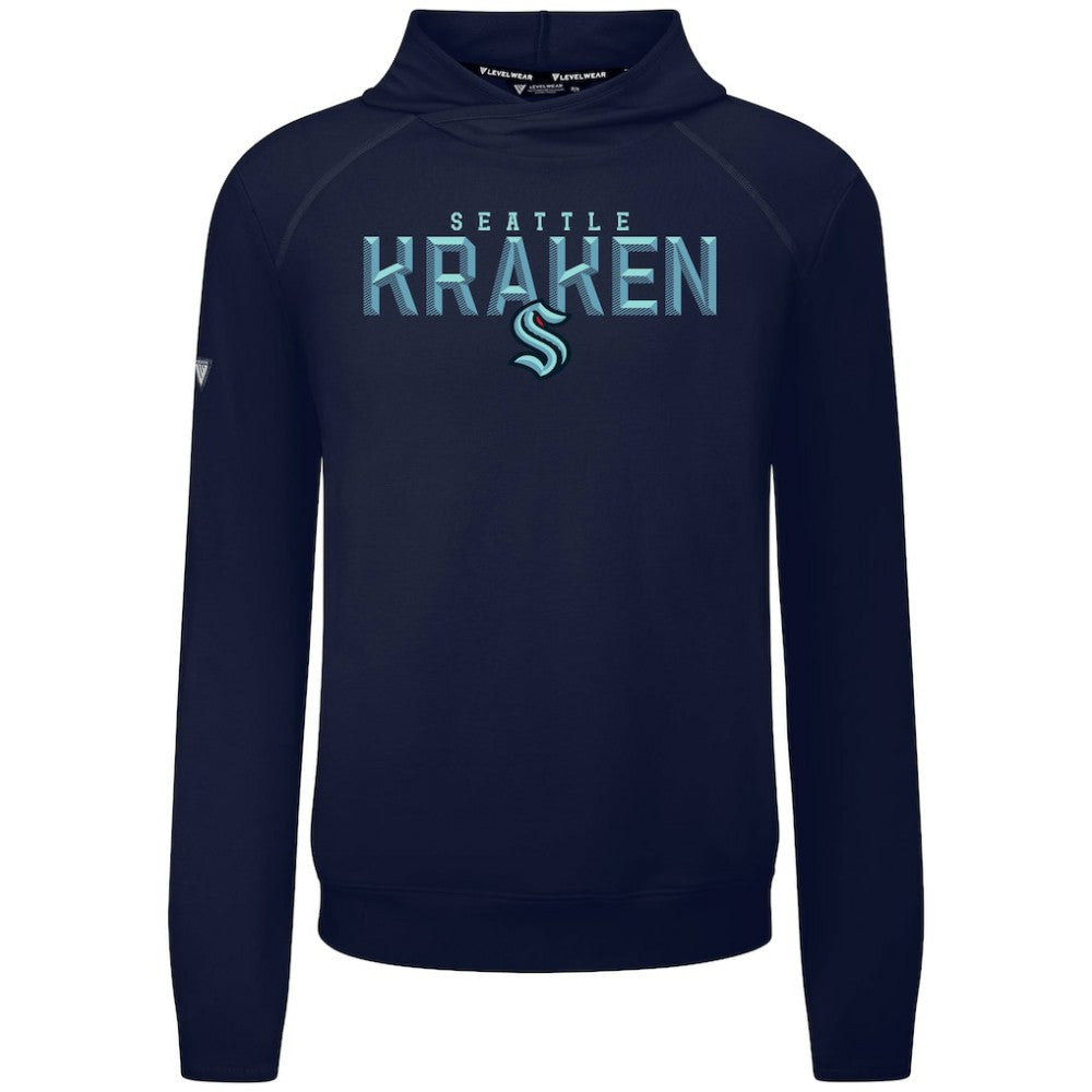 Seattle Kraken Levelwear Mandate Carve Tri-Blend Pullover Hoodie - Deep Sea Blue Hoodies