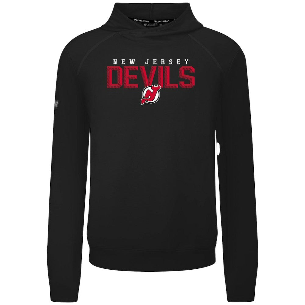 New Jersey Devils Levelwear Mandate Carve Tri-Blend Pullover Hoodie - Black Jerseys