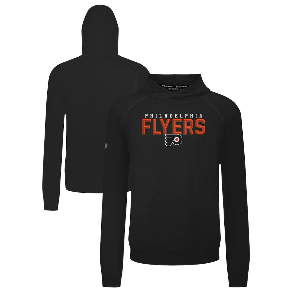 Philadelphia Flyers Levelwear Mandate Carve Tri-Blend Pullover Hoodie - Black Hoodies