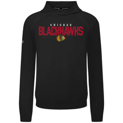 Chicago Blackhawks Levelwear Mandate Carve Tri-Blend Pullover Hoodie - Black Hoodies