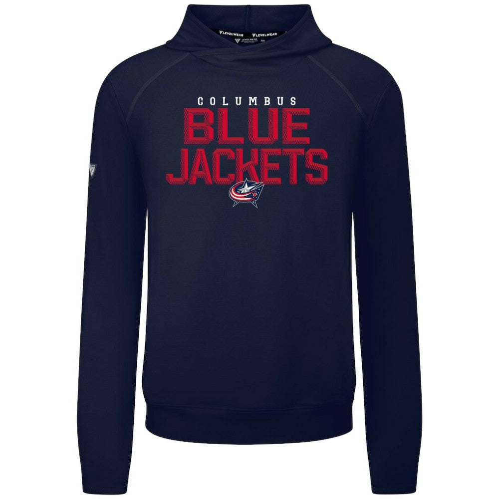 Columbus Blue Jackets Levelwear Mandate Carve Tri-Blend Pullover Hoodie - Navy Hoodies